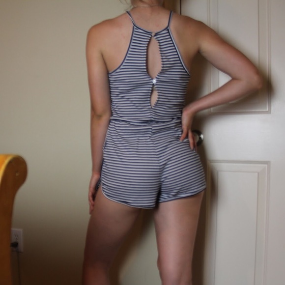 Comfy Striped Romper - Picture 2 of 5